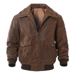 Air Force Flight Bomber Leather Jacket Men’s Classic Style