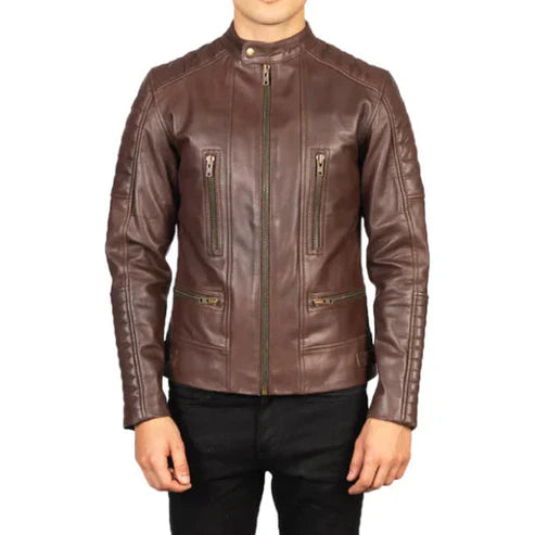 Men’s Modern Fit Biker Leather Jacket