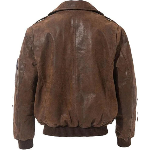 Air Force Flight Bomber Leather Jacket Men’s Classic Style