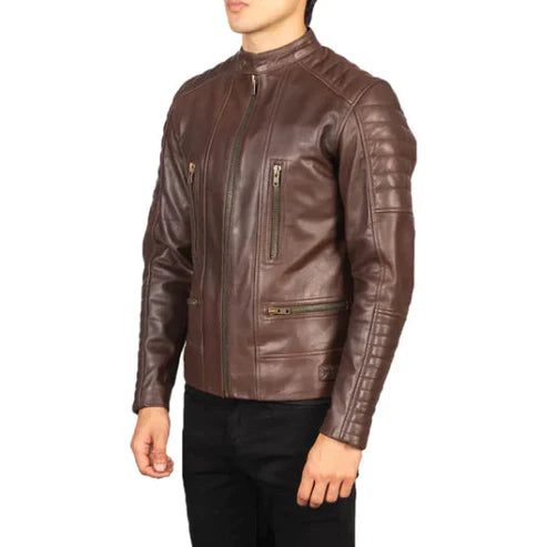 Men’s Modern Fit Biker Leather Jacket
