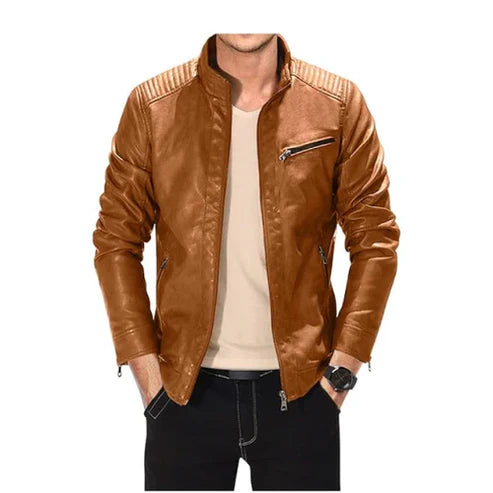 Men's Brown Vendetta Biker Leather Jacket