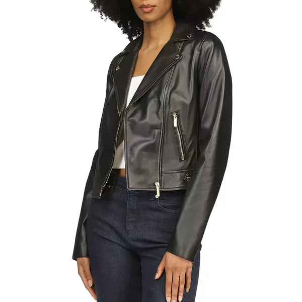 Michael Kors Women’s Moto Style Leather Jacket