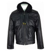 Men’s Black Renegade Hooded Leather Jacket Bold Motorcycle Style