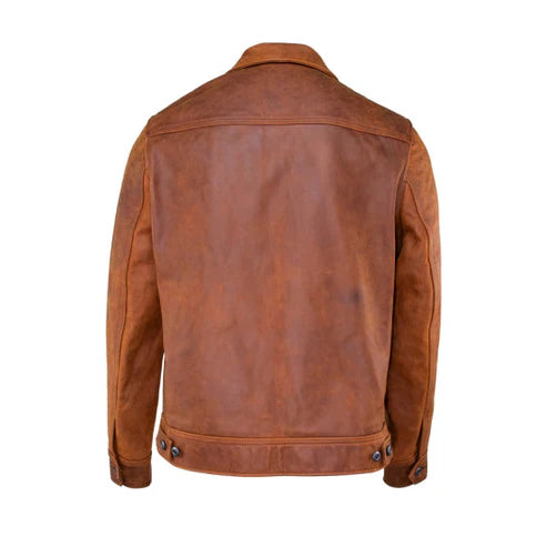 Men’s Brown Apex Leather Jacket Modern Classic Outerwear
