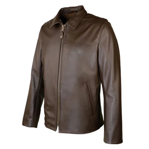 Men’s Brown Rebel Biker Leather Jacket Rugged Motorcycle Style