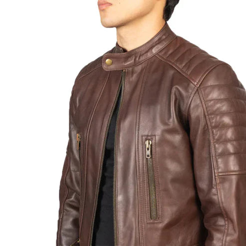 Men’s Modern Fit Biker Leather Jacket
