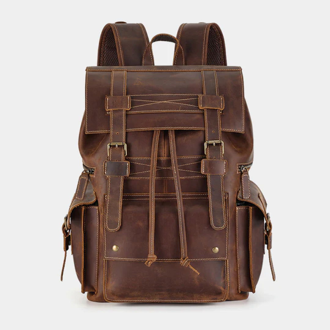 The Drawstring Leather Backpack-Leather backpacks-Real Leather Store