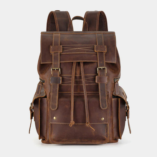 The Drawstring Leather Backpack-Leather backpacks-Real Leather Store