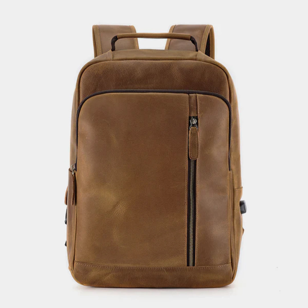 The Square Leather Backpack-Leather backpacks-Real Leather Store