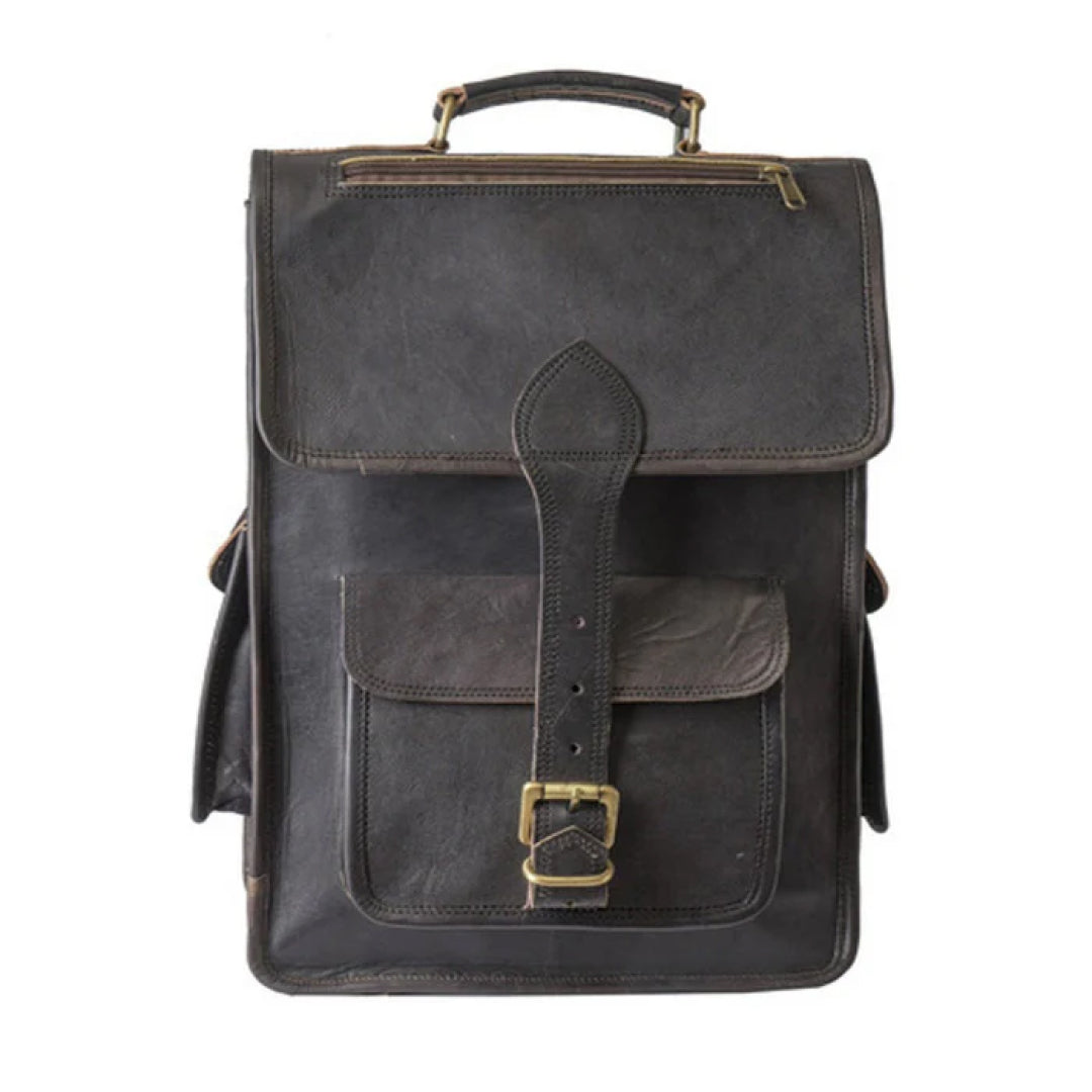 Texas Black Leather Backpack-Leather backpacks-Real Leather Store