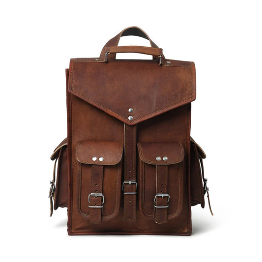Pre-Historic Convertible Leather Backpack-Leather backpacks-Real Leather Store