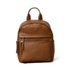 Tan Multi Pocket Women's Leather Backpack-Leather backpacks-Real Leather Store