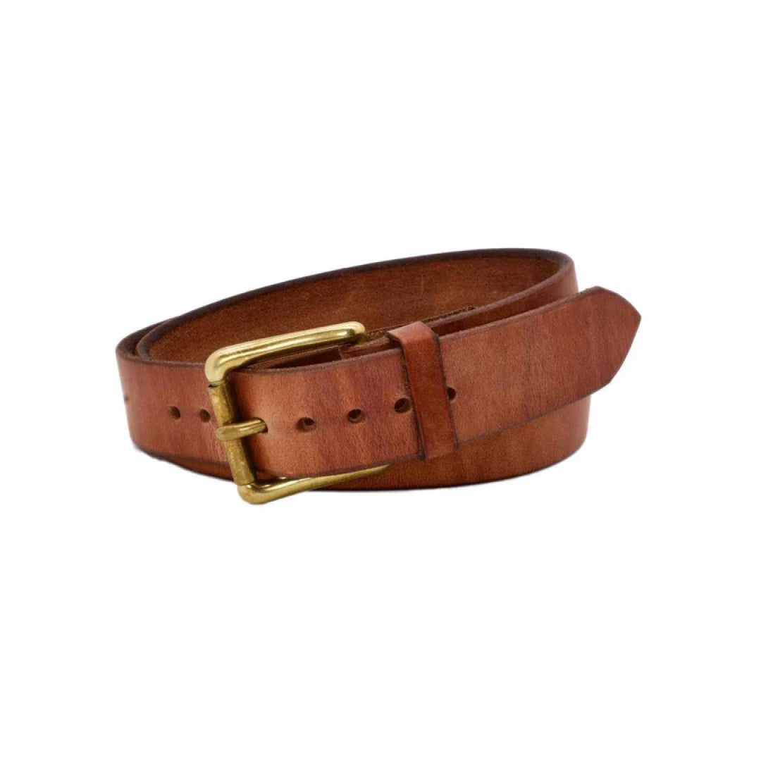 Men's Brown Classic Natural Leather Belt-LB-Real Leather Store