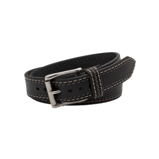 Men's Black Remington Leather Belt-LB-Real Leather Store
