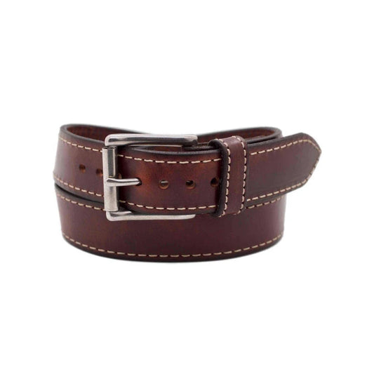 Men's Brown Tribeca Leather Belt-LB-Real Leather Store