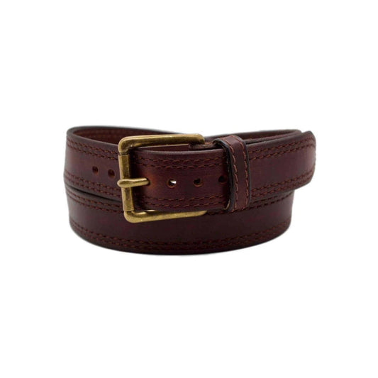 Men's Red Sequoia Leather Belt-LB-Real Leather Store