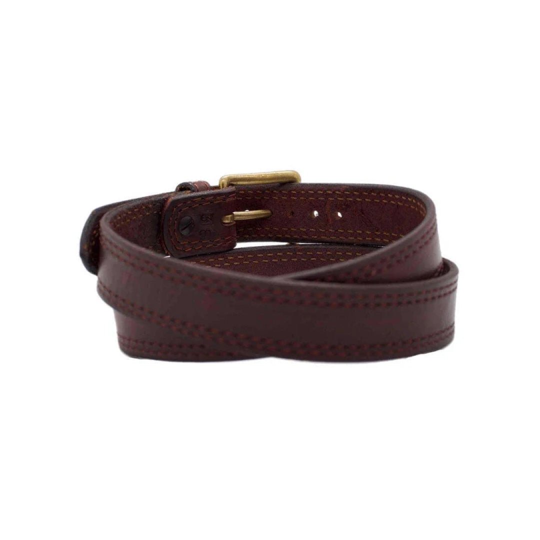 Men's Red Sequoia Leather Belt-LB-Real Leather Store