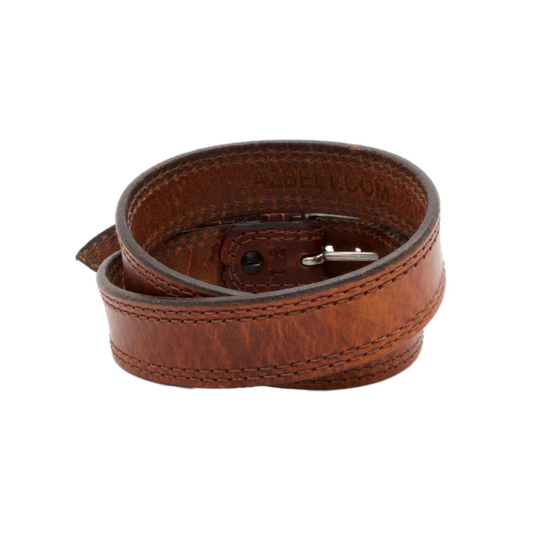 Men's Brown Copperhead Leather Belt-LB-Real Leather Store