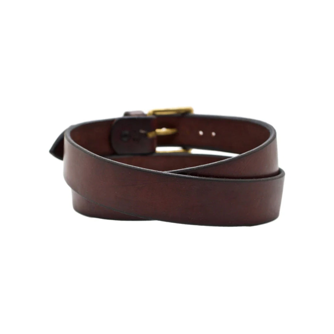 Men's Reddish Brown Classic Mahogany Leather Belt-LB-Real Leather Store
