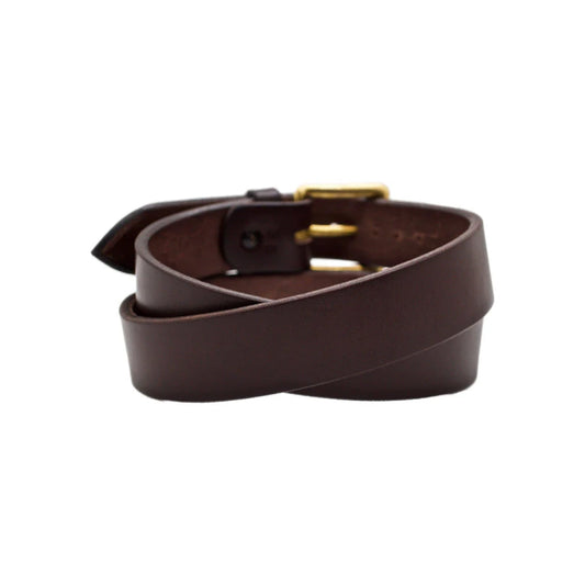 Men's Dark Brown Classic Espresso Leather Belt-LB-Real Leather Store