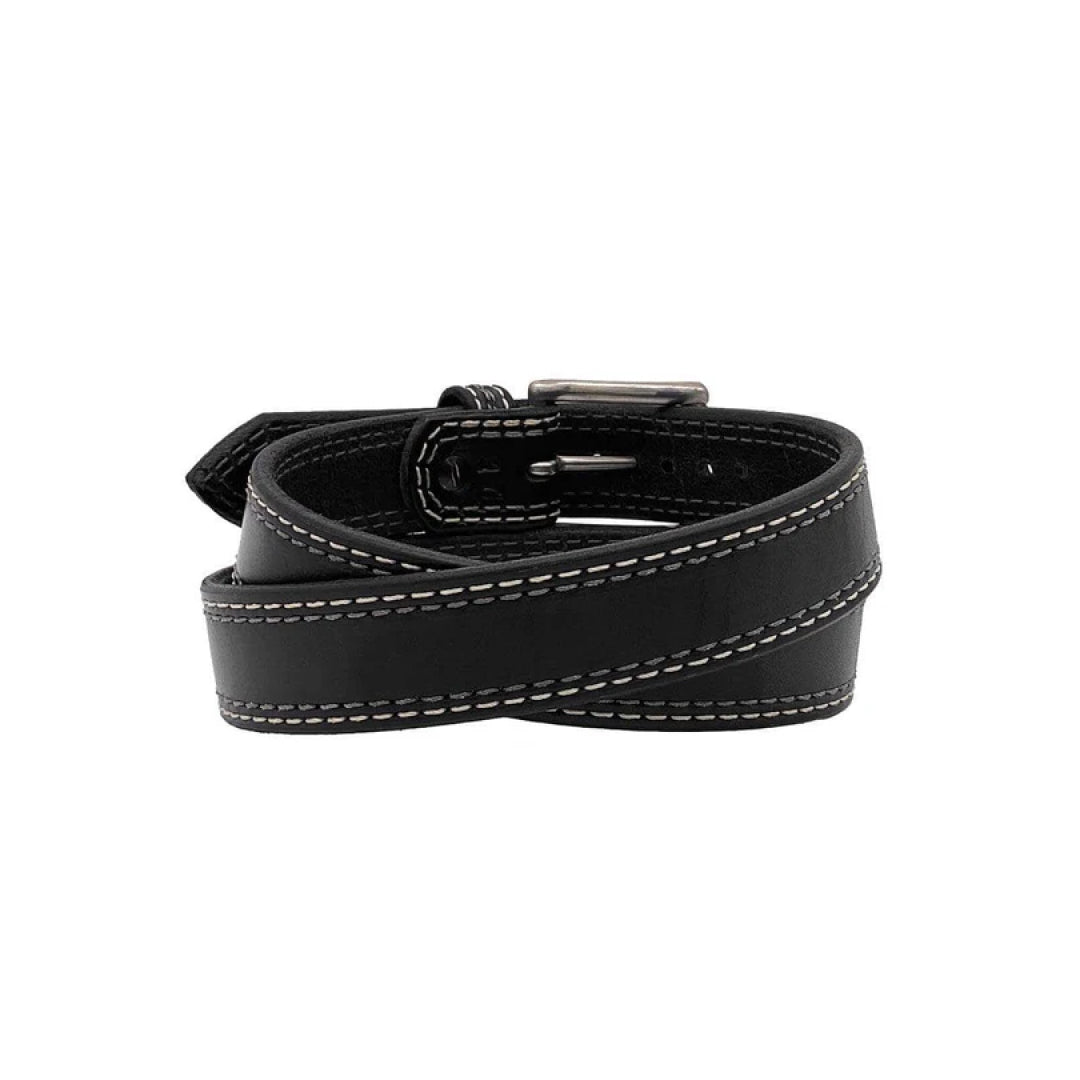 Men's Black Remington Leather Belt-LB-Real Leather Store