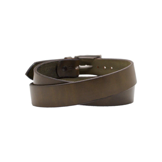 Men's Olive Green Classic Cedar Leather Belt-LB-Real Leather Store