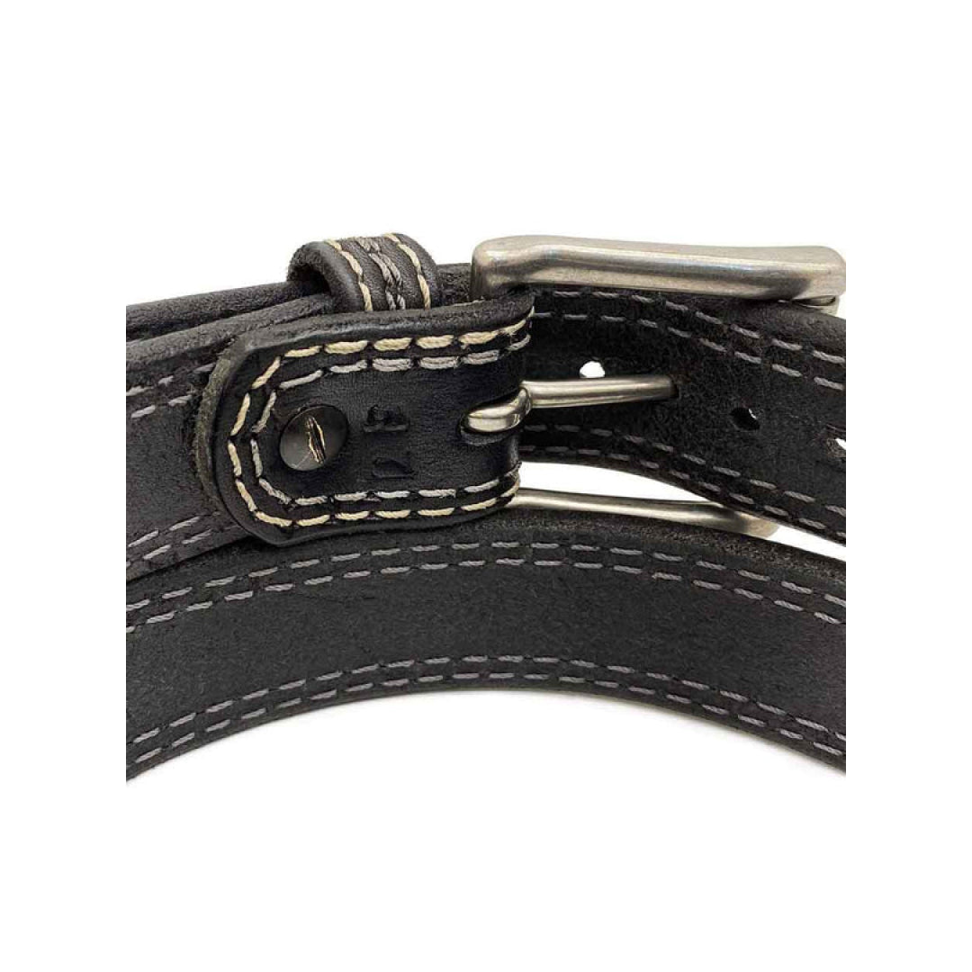 Men's Black Remington Leather Belt-LB-Real Leather Store