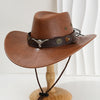 Vintage Faux Leather Cowboy Hat