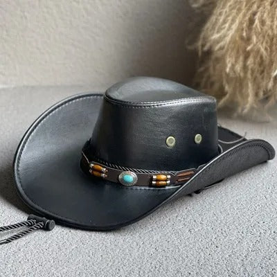 Vintage Faux Leather Cowboy Hats