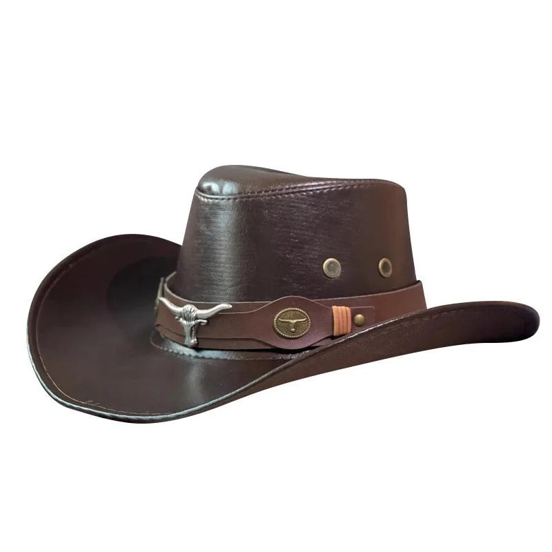 Vintage Faux Leather Cowboy Hats