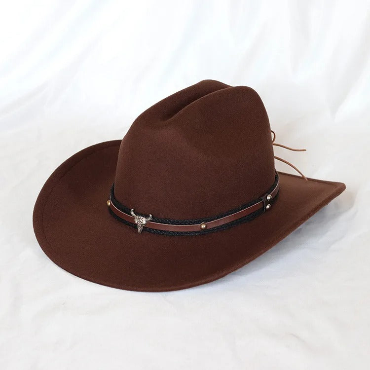 Classic Western Leather Cowboy Hat