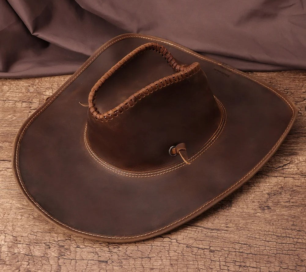 Retro British Cowhide Cowboy Hat