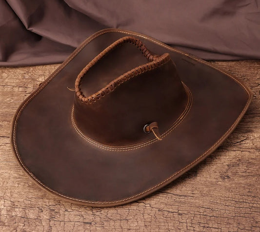 Retro British Cowhide Cowboy Hat