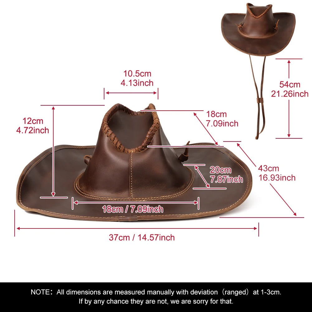 Retro British Cowhide Cowboy Hat
