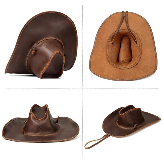 Retro British Cowhide Cowboy Hat