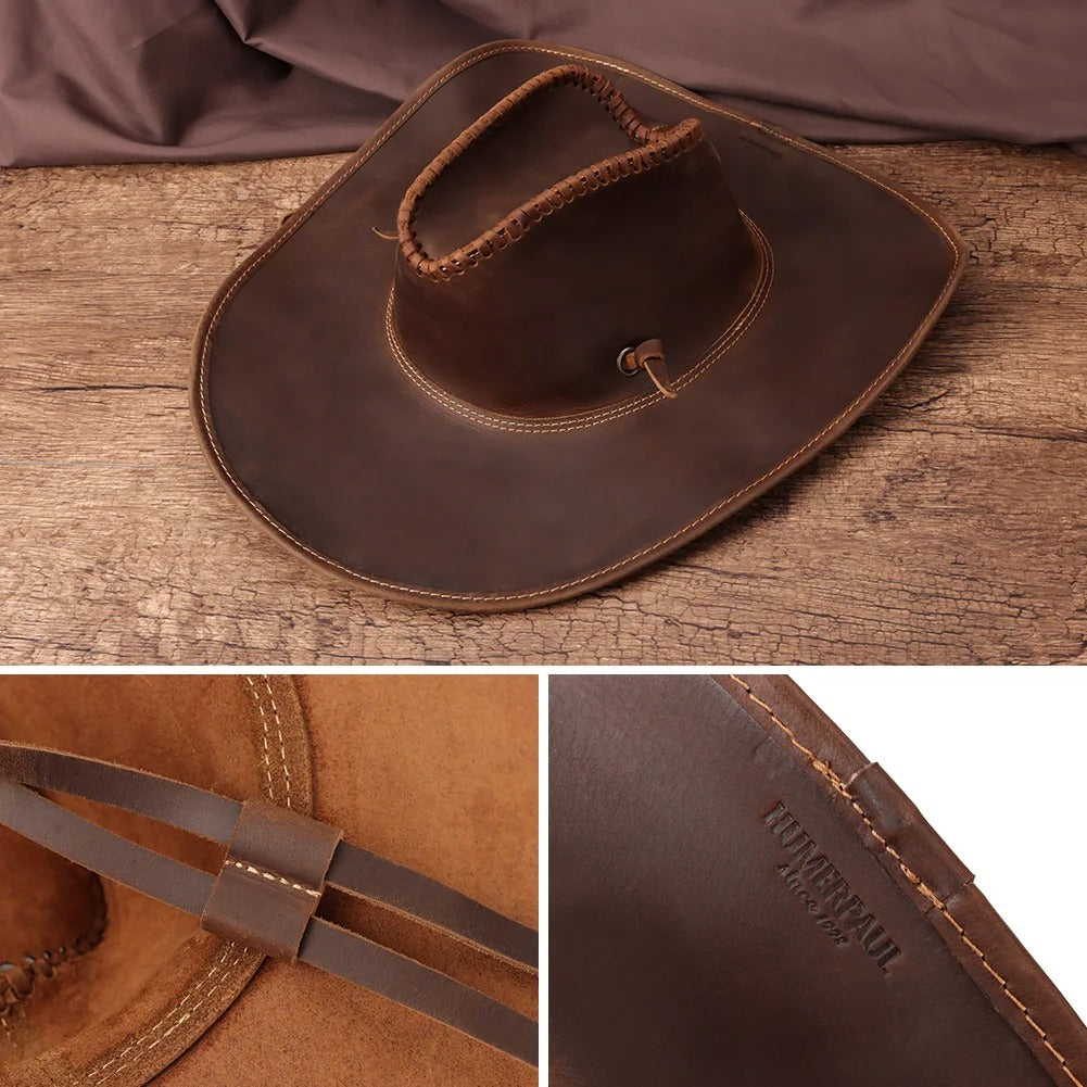 Retro British Cowhide Cowboy Hat