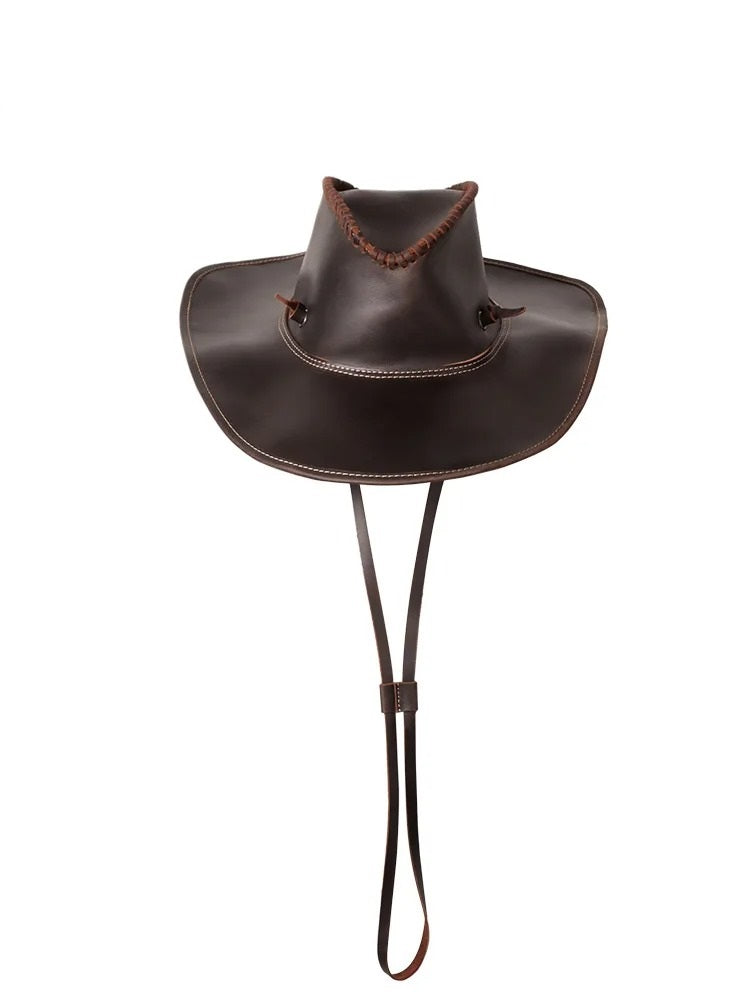 Retro British Cowhide Cowboy Hat