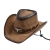 Men’s Leather Cowboy Hat Wide Brim Western & Jazz Style