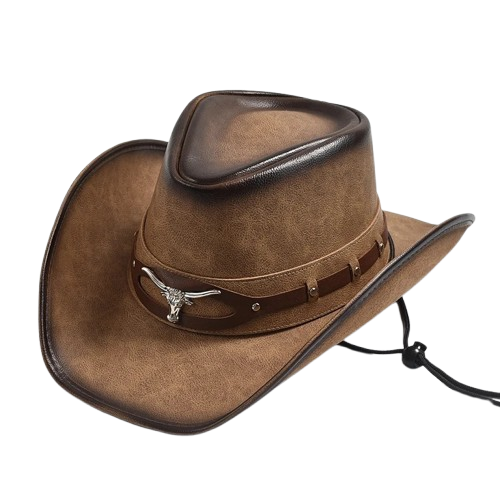 Men’s Leather Cowboy Hat Wide Brim Western & Jazz Style
