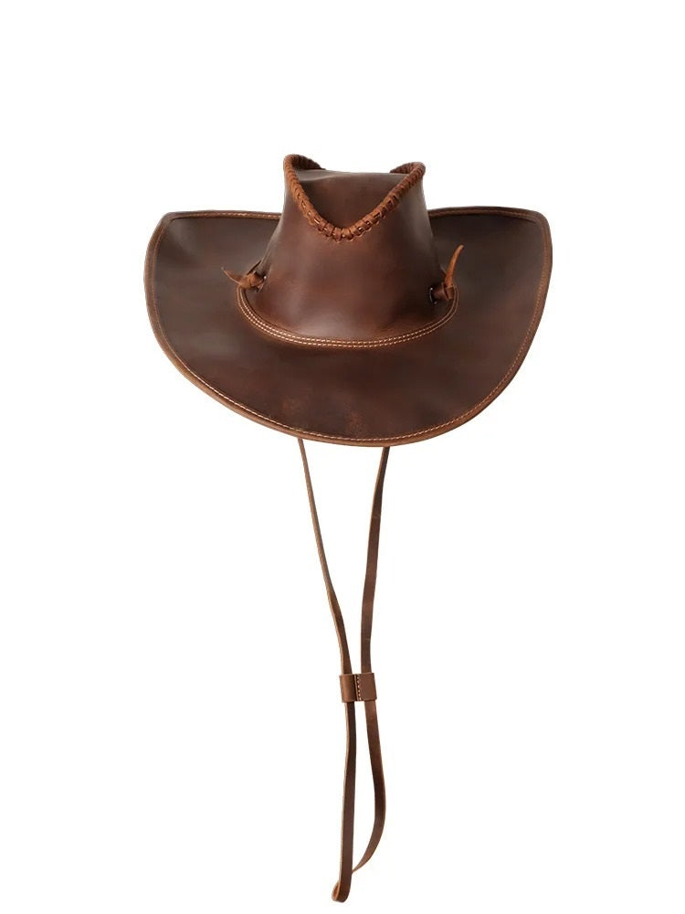 Retro British Cowhide Cowboy Hat