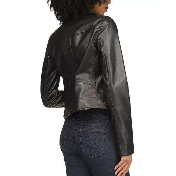 Michael Kors Women’s Moto-Style Leather Jacket