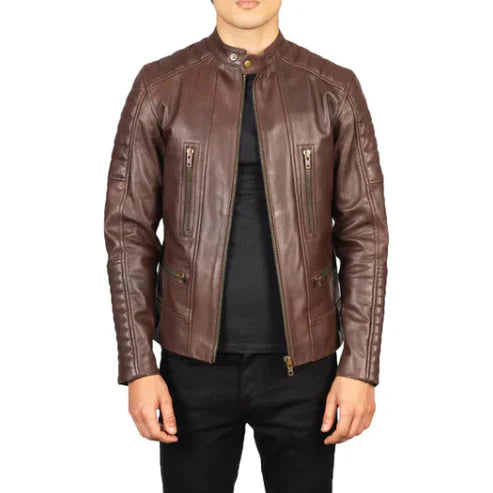 Men’s Modern Fit Biker Leather Jacket