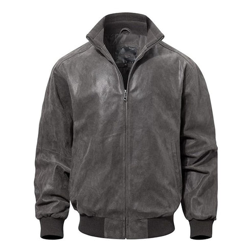 Men’s Casual Bomber Real Leather Jacket – Timeless Everyday Style