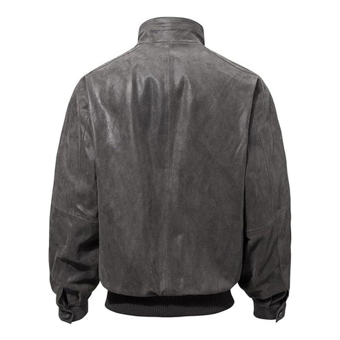 Men’s Casual Bomber Real Leather Jacket – Timeless Everyday Style