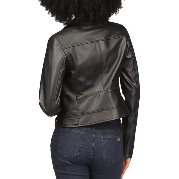 Michael Kors Women’s Moto-Style Leather Jacket