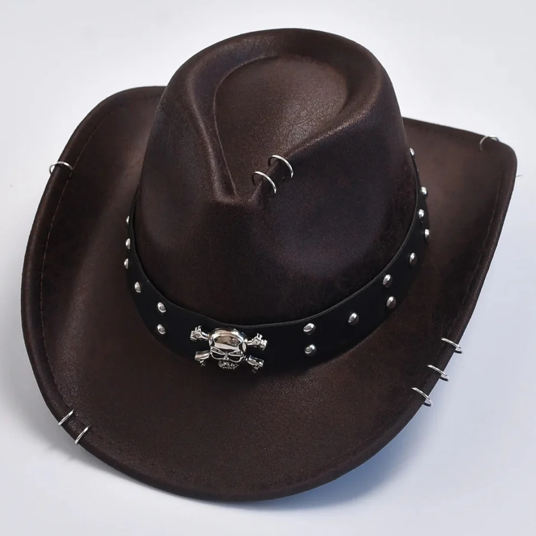 Men’s Vintage Faux Leather Cowboy & Jazz Hat