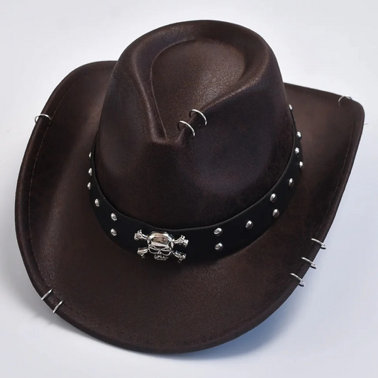 Men’s Vintage Faux Leather Cowboy & Jazz Hat